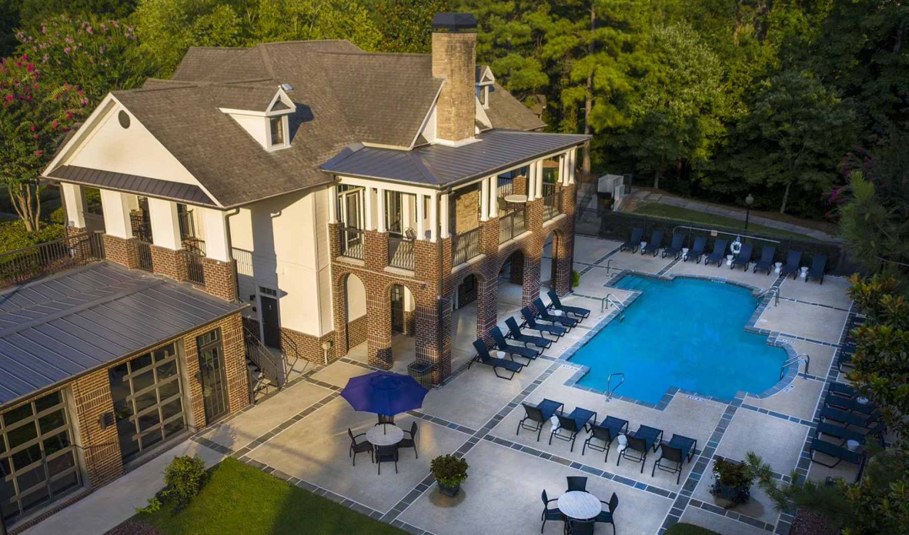 a swimming pool in a backyard